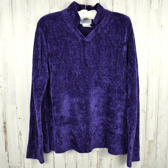 Vintage soft purple chenille pullover sweater by Basic Editions fits like large - Picture 1 of 5